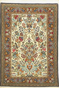 Qum, Persia, approx. 50 years, wool on cotton with silk: Qum, Persia, approx. 50 years, wool on cotton with silk, approx. 156 x 109 cm, condition: 2 (very good condition).Rugs & Carpets