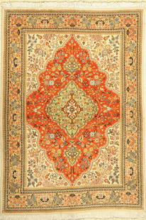 Tabriz Tabatabai, Persia, approx. 50 years, wool on: Tabriz Tabatabai, Persia, approx. 50 years, wool on cotton, approx. 165 x 115 cm, condition: 2.Rugs & Carpets