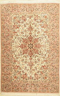 Isfahan fine, Persia, approx. 50 years, wool with and on: Isfahan fine, Persia, approx. 50 years, wool with and on silk, approx. 160 x 110 cm, condition: 2.Rugs & Carpets