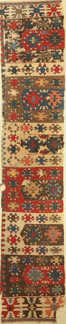 Konya Kilim antique(1 panel), Turkey, 19th century: Konya Kilim antique(1 panel), Turkey, 19th century, wool on wool, approx. 307 x 62 cm, signs of age and wear).Rugs & Carpets