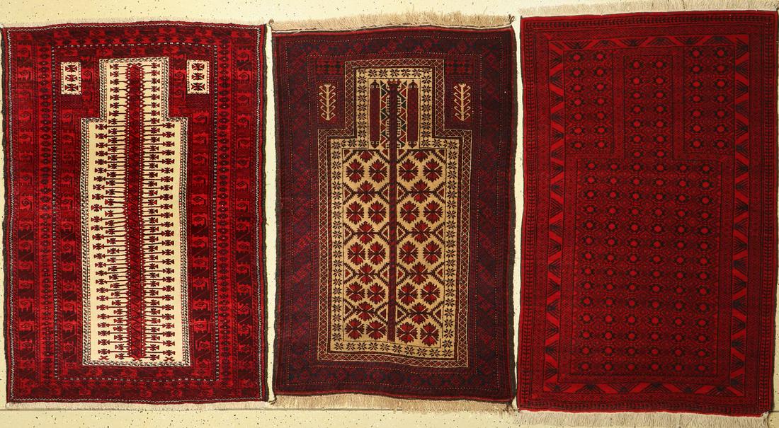 3 lots of Baluch prayer rugs, Persia, around 1960, wool (1 of 1)