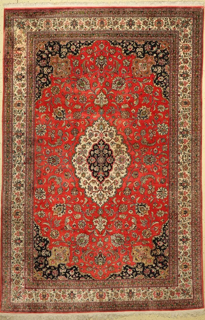 Qum silk old, Persia, around 1960, pure natural: Qum silk old, Persia, around 1960, pure natural silk, approx. 305 x 202 cm, slightly discolored, condition: 3.Rugs, Carpets & Flatweaves
