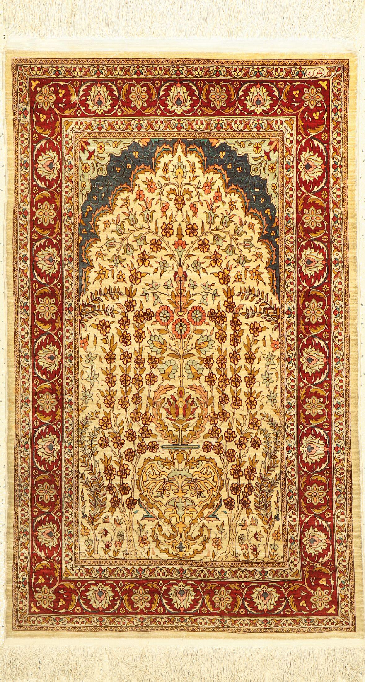 Hereke silk fine, signed, Turkey, around 1960,pure natural (1 of 1)