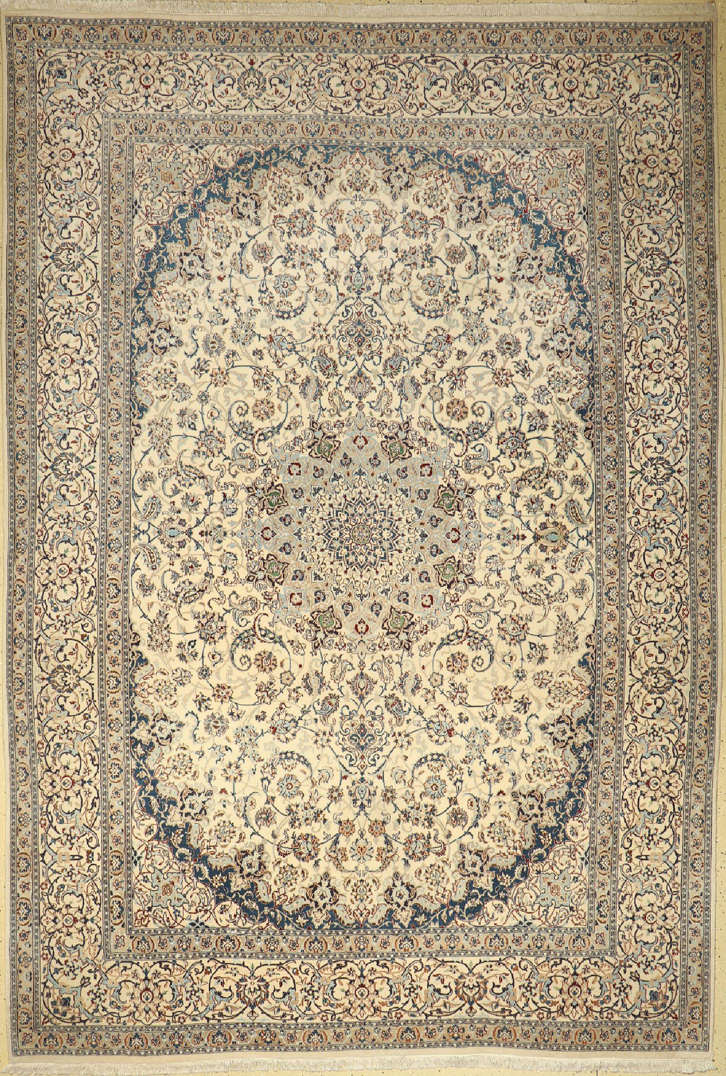 Nain fine(9 La), Persia, around 1960, wool with silk (1 of 1)