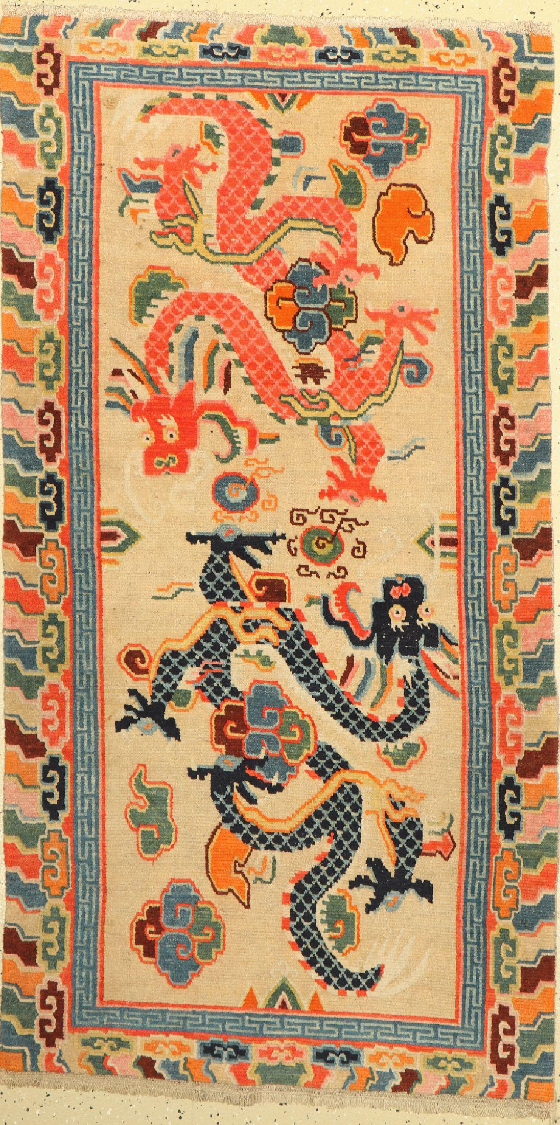 Schigatse#'Khaden#'antique, dragon carpet, Tibet (1 of 1)