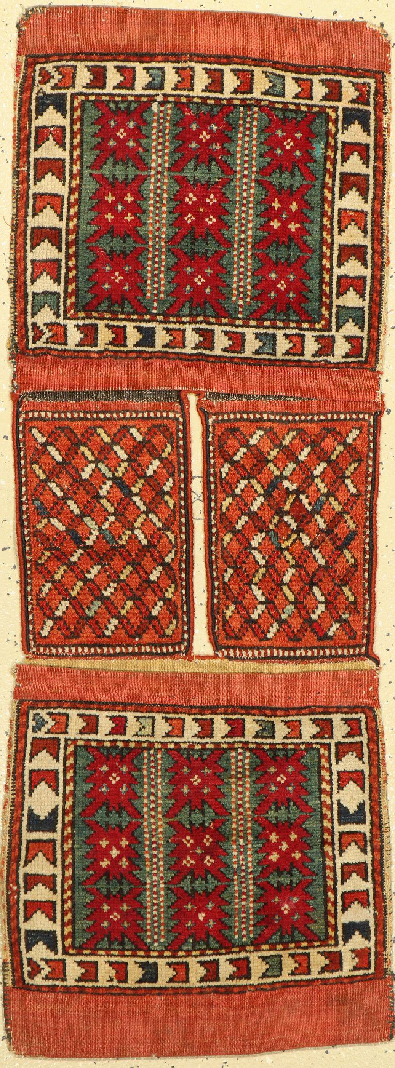 Bergama Heybeh antique, Turkey, 19th century, wool on: Bergama Heybeh antique, Turkey, 19th century, wool on wool, approx. 123 x 46 cm, condition: (good condition). Antique, old and decorative collector Orientalrugs, Carpets, Textiles and Flatweaves