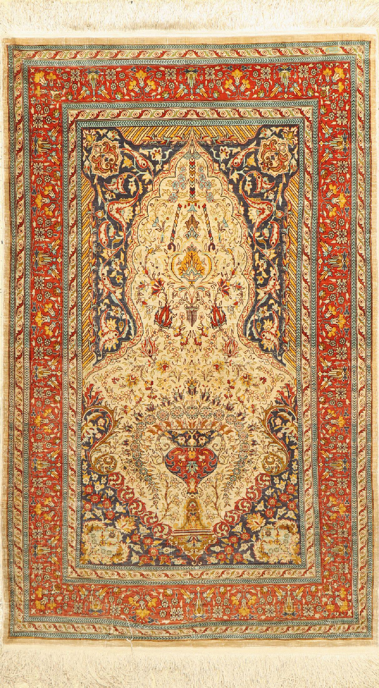 Hereke silk fine, signed, Turkey, around 1950,pure natural (1 of 1)