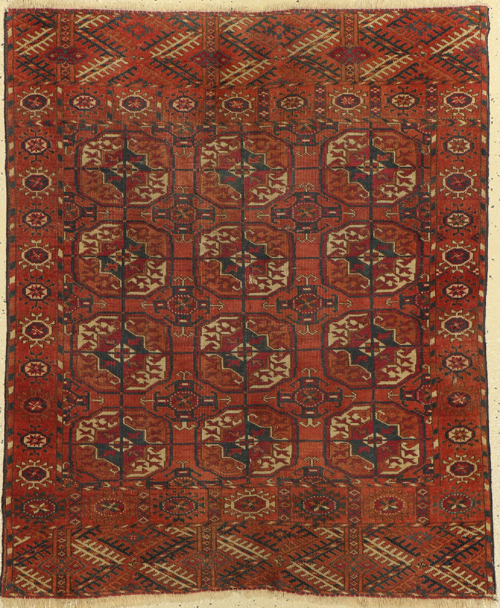 Tekke hearth rug, Turkmenistan, 19th century, wool on (1 of 1)