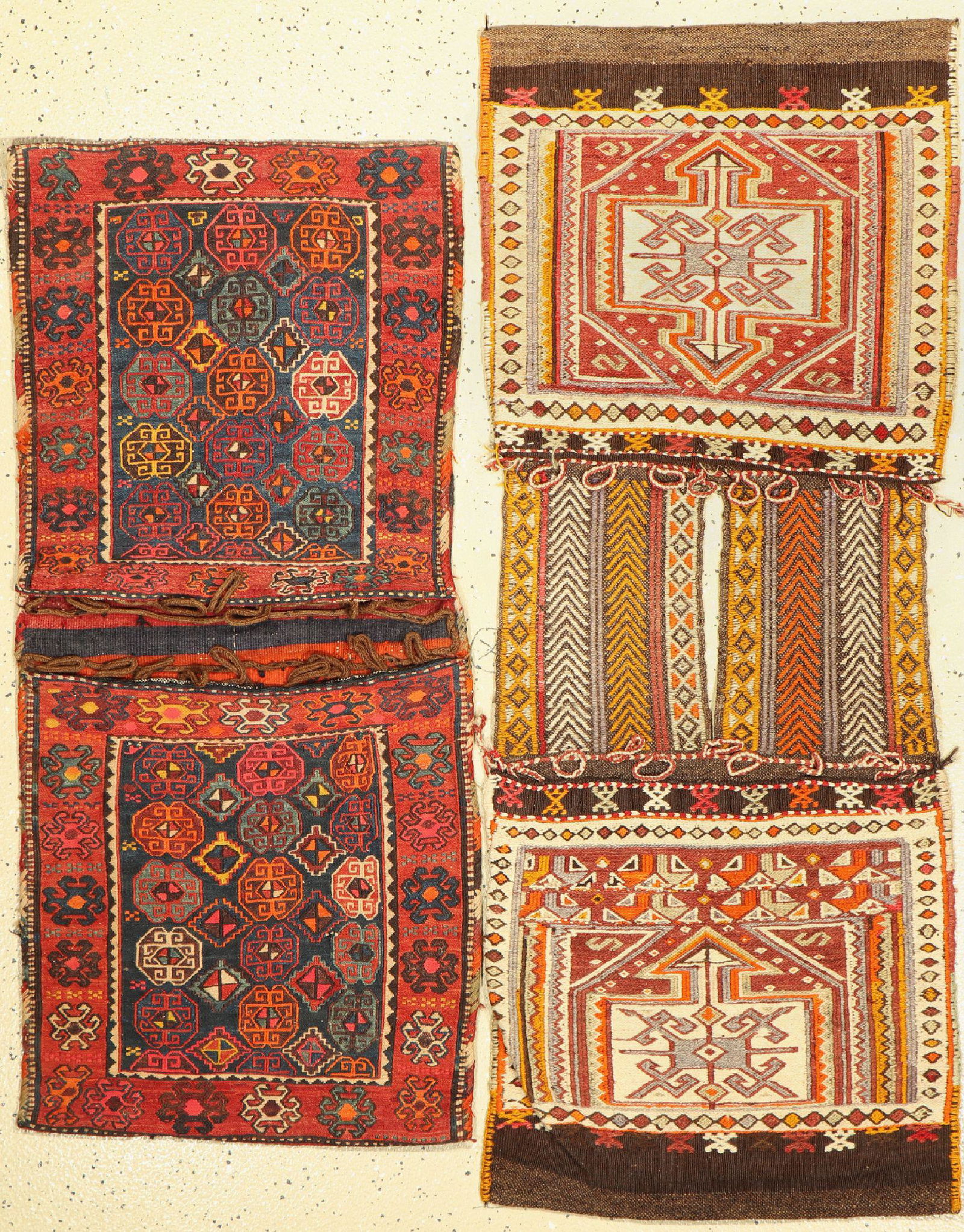 2 double bags, Turkey/Persia, around 1940, wool/wool & (1 of 1)