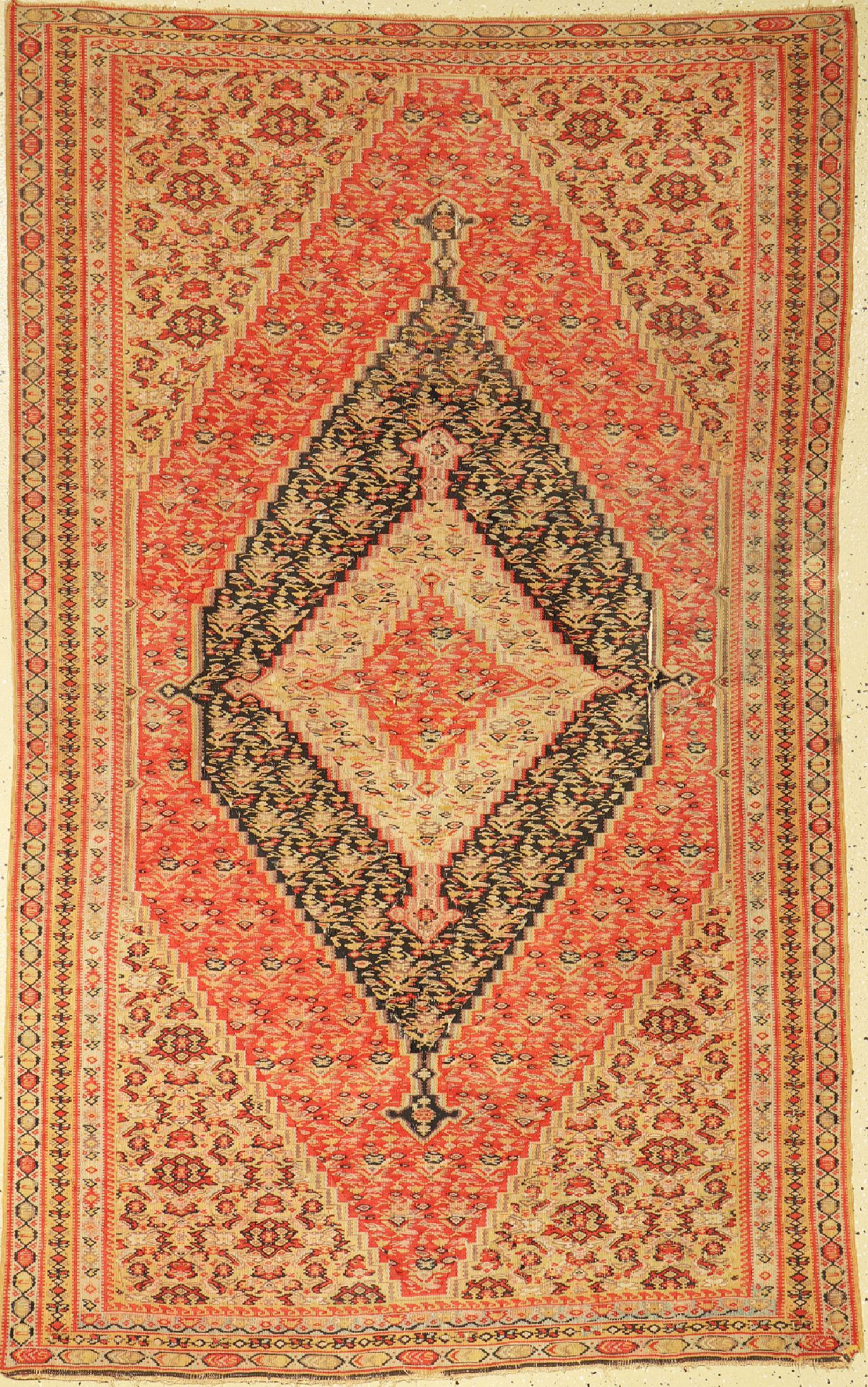 Senneh Kilim antique, Persia, around 1900, wool on (1 of 1)
