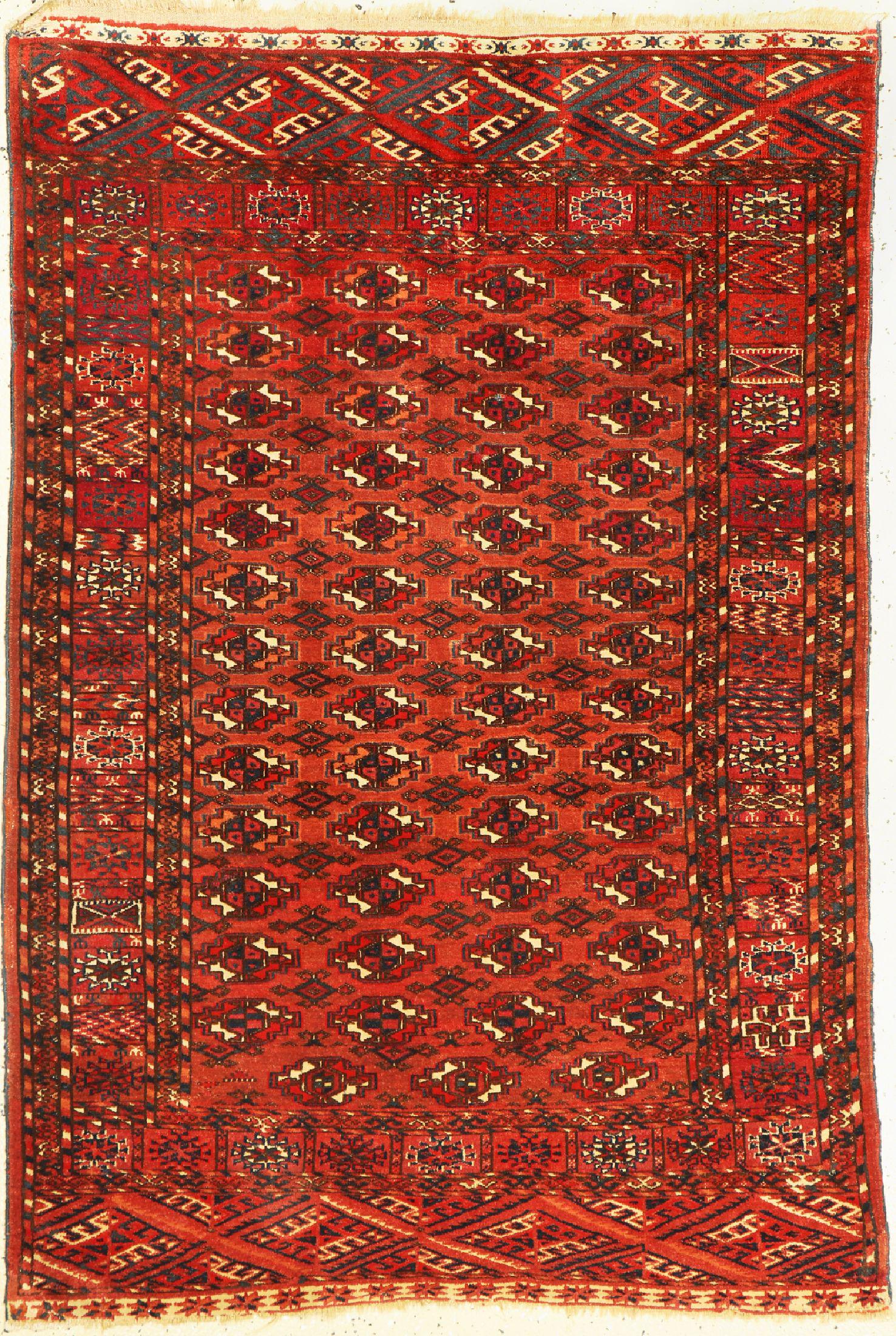 Tekke hearth rug, Turkmenistan, around 1910, wool on (1 of 1)