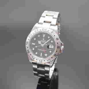 ROLEX gents wristwatch Oyster Perpetual Date Explorer II: ROLEX gents wristwatch Oyster Perpetual Date Explorer II reference 16570, self winding, K-series, LC 100, superlative chronometer officially certified, stainless steel case including oyster bracelet,