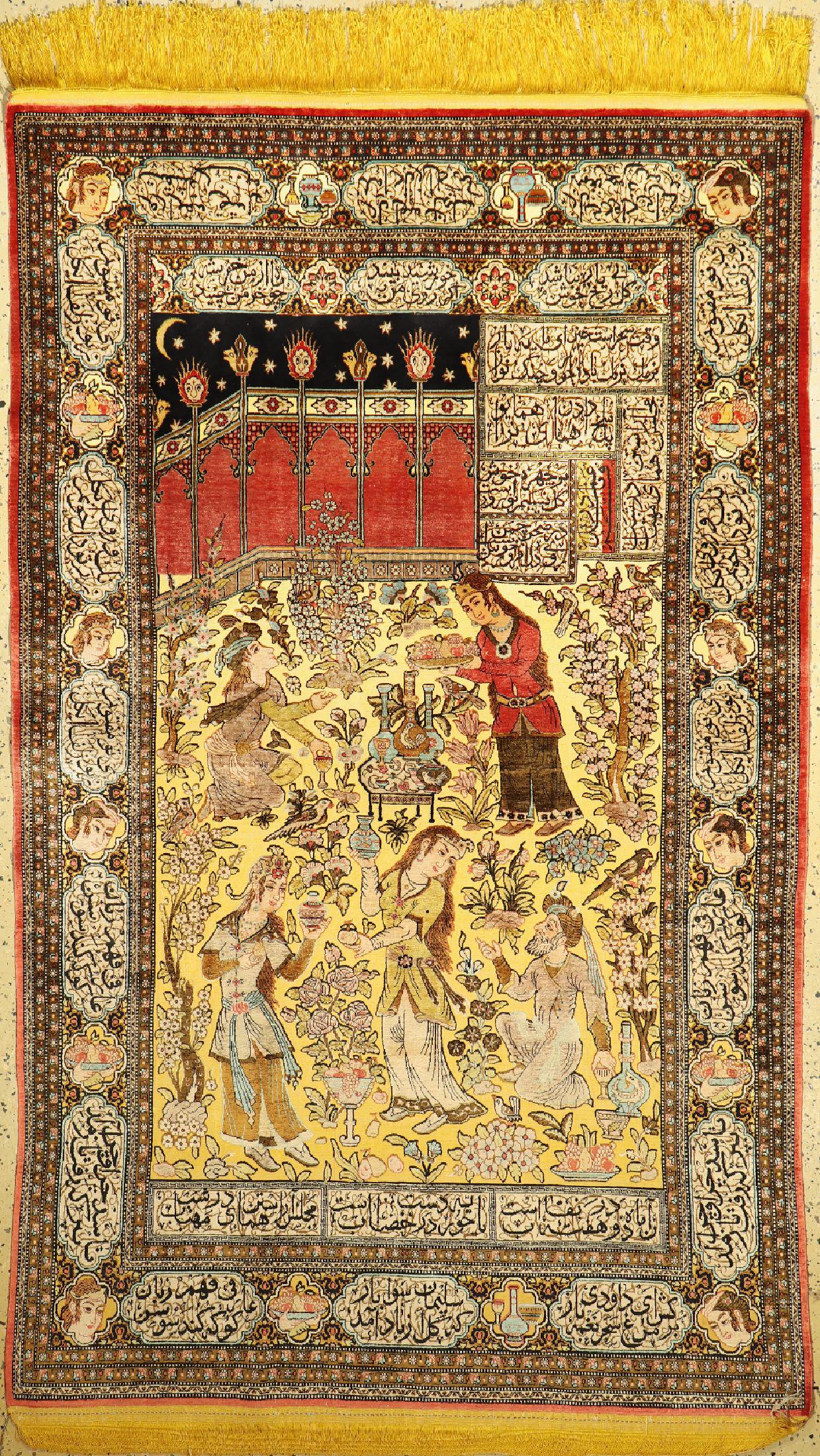 Rare Qum Silk Souf, Persia, around 1960, pure natural (1 of 1)