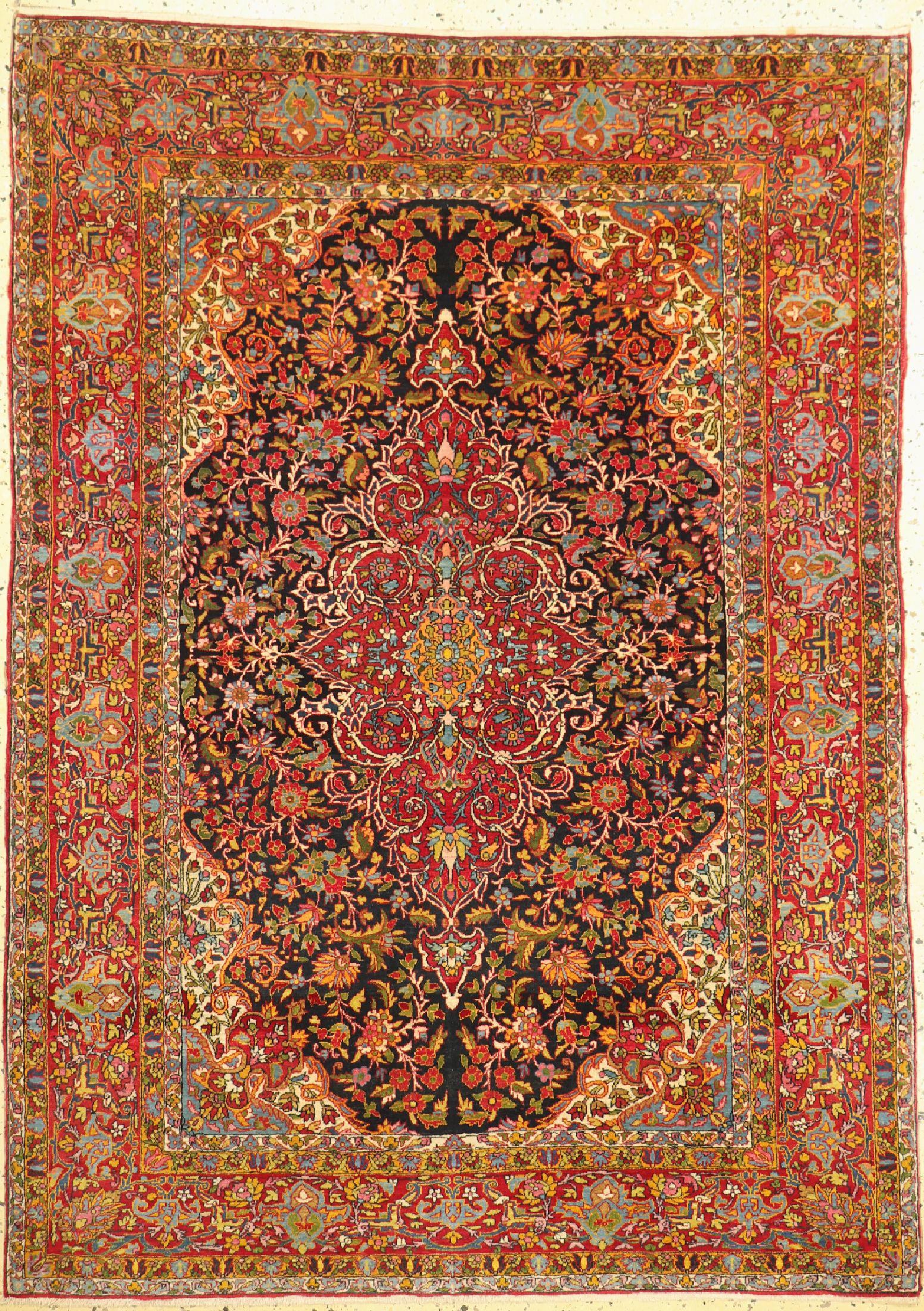 Kirman Lawar fine, Persia, around 1920/1930, corkwool on (1 of 1)