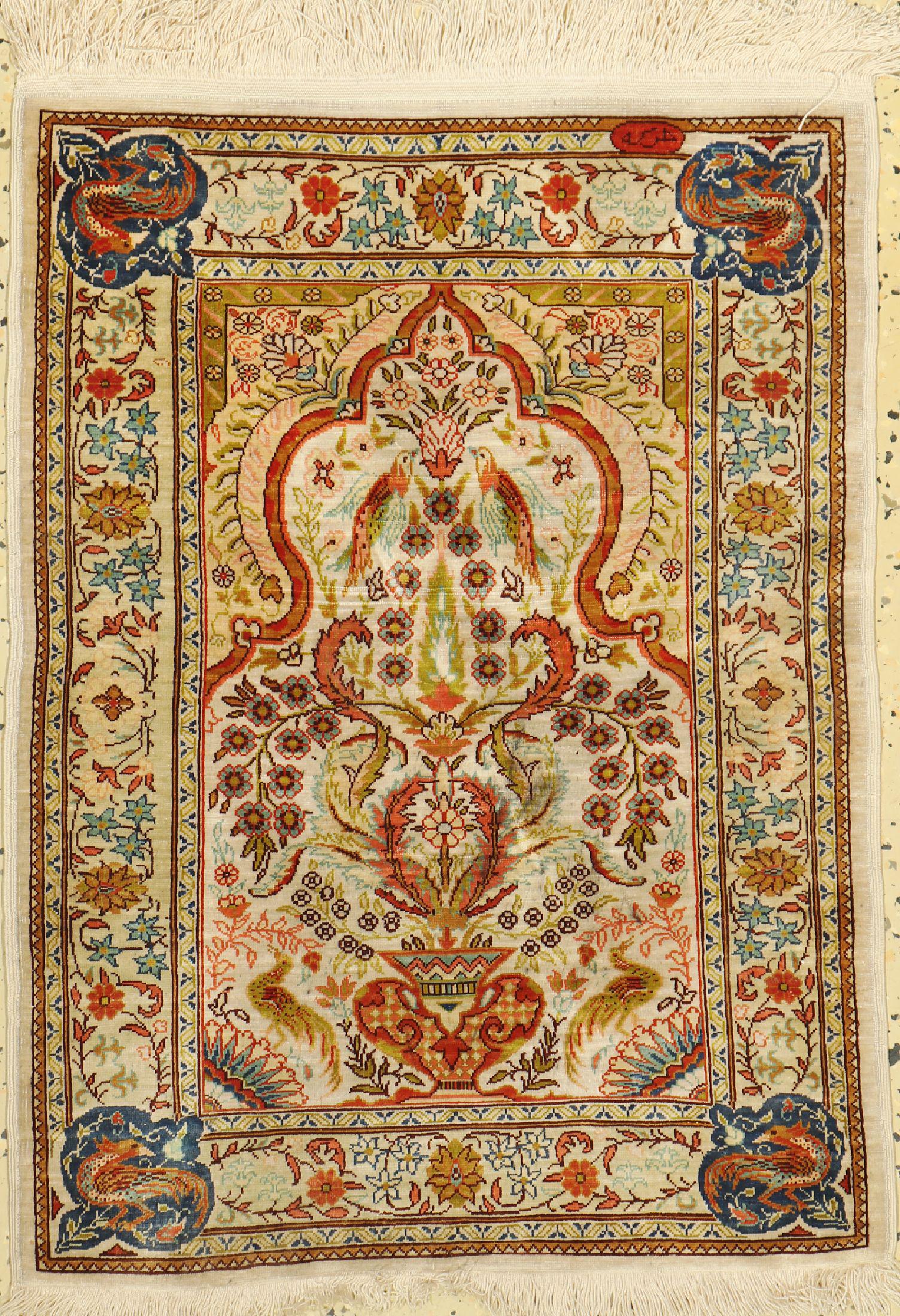 Hereke silk fine, signed, Turkey, around 1960,pure natural (1 of 1)