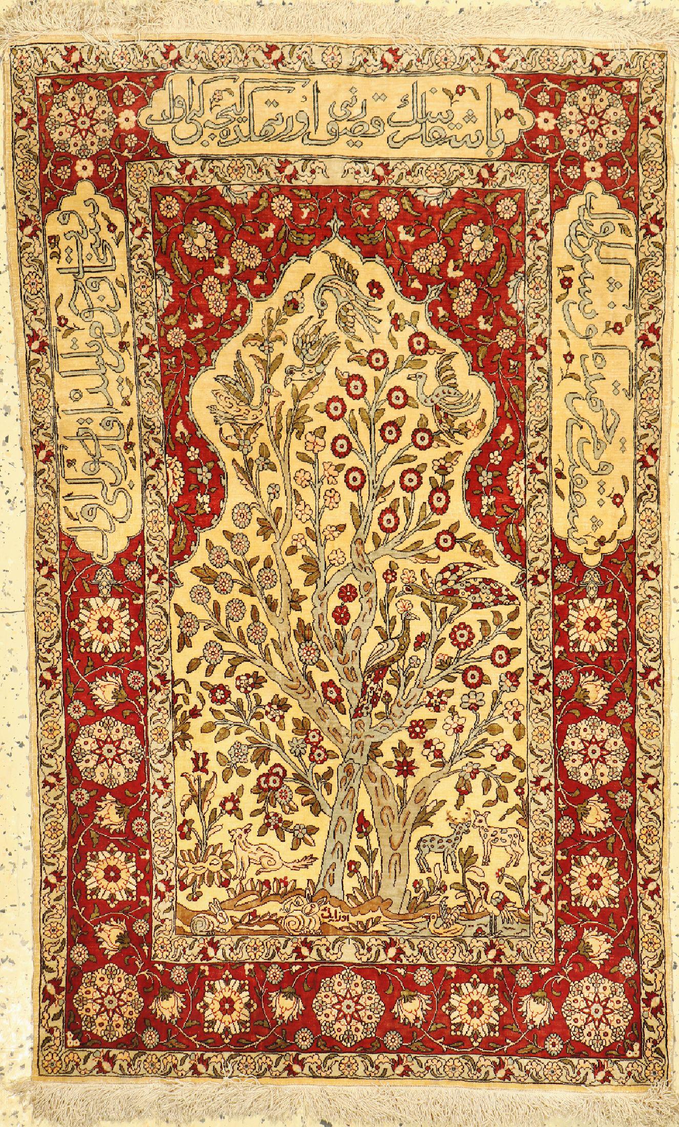 Hereke silk sign.(Oezipek), Turkey, around 1950, pure (1 of 1)