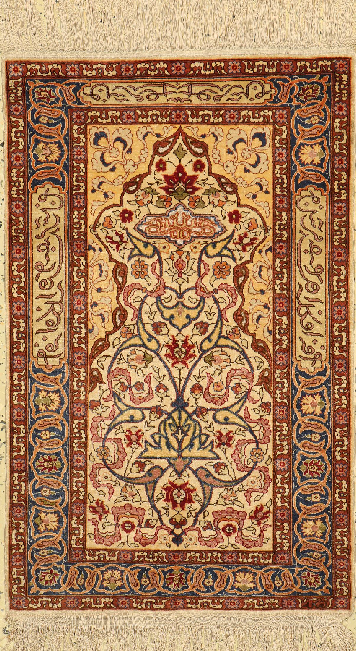 Hereke silk fine, signed, Turkey, around 1960,pure natural (1 of 1)