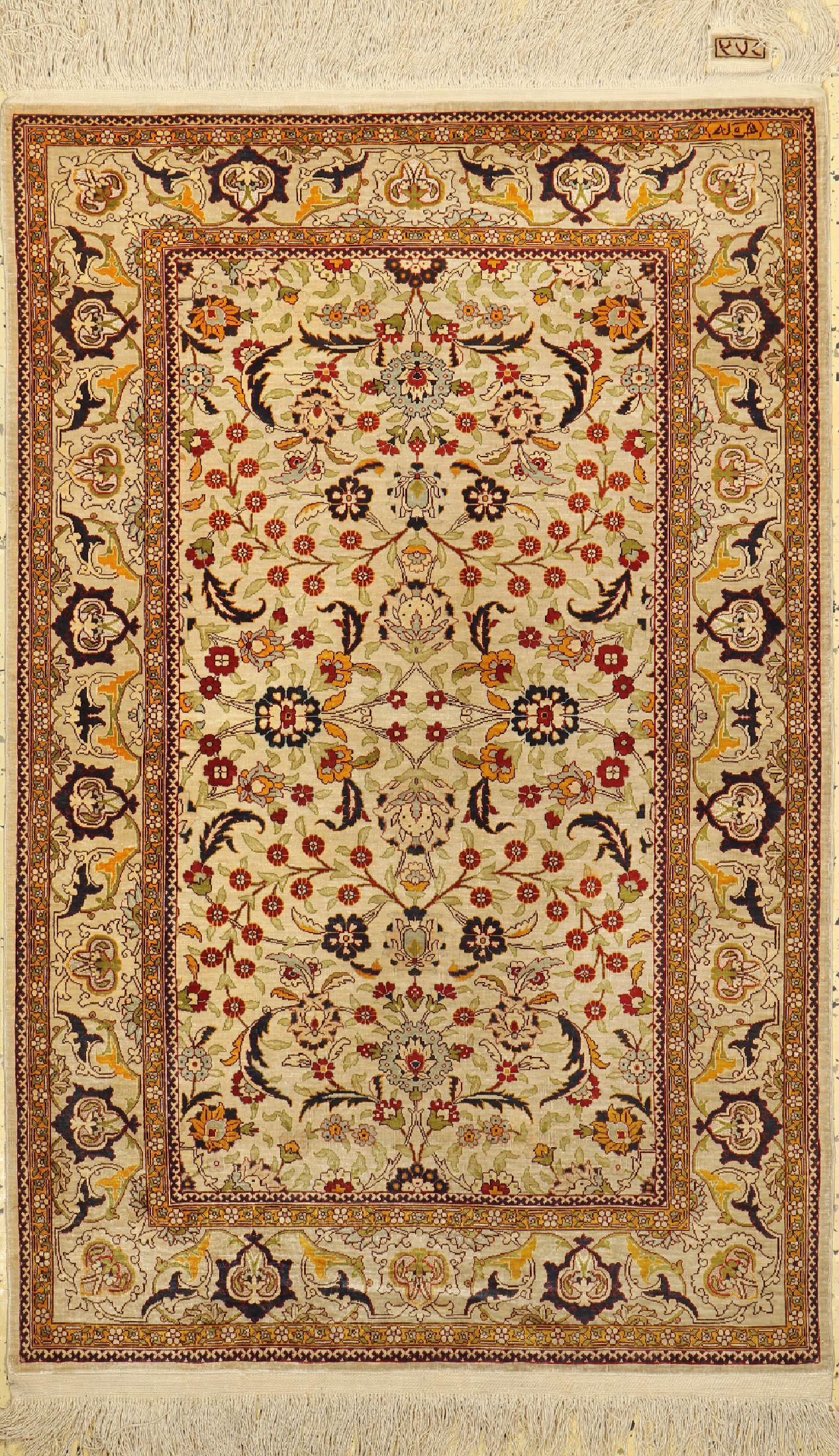 Hereke silk fine, signed, Turkey, around 1960,pure natural (1 of 1)