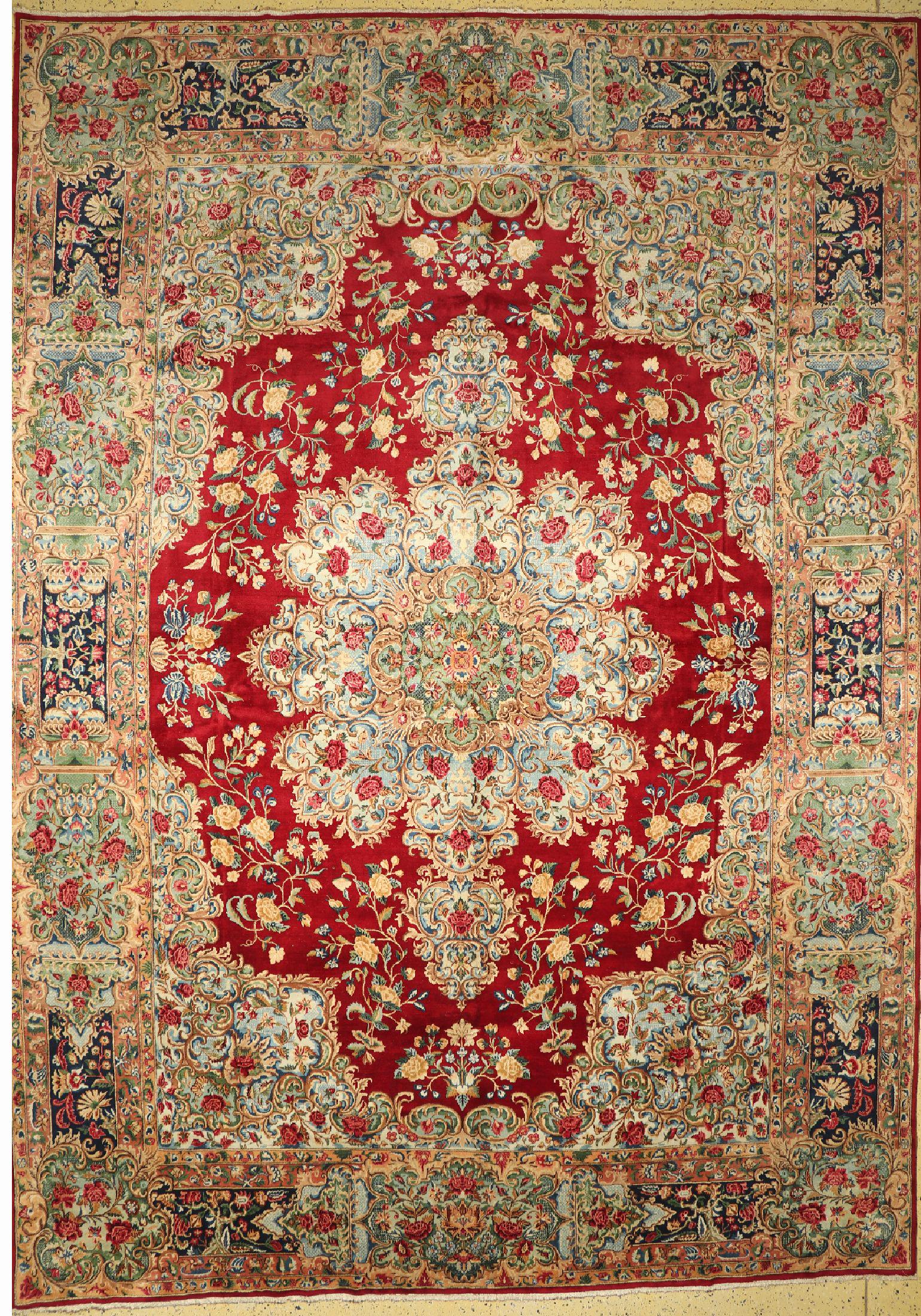 Kirman Lawar old fine, Persia, around 1960, corkwool on (1 of 1)