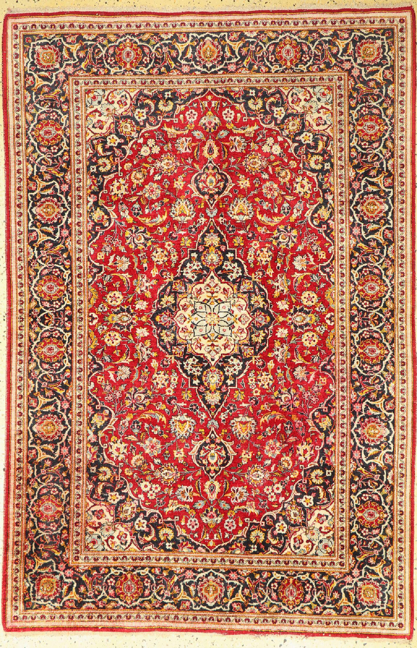 Kashan silk, Persia, around 1960, pure naturalsilk (1 of 1)