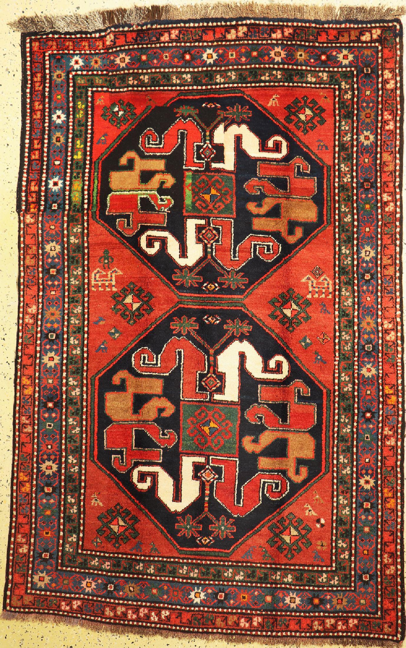Band of clouds Kazak, Caucasus, around 1900, wool on (1 of 1)