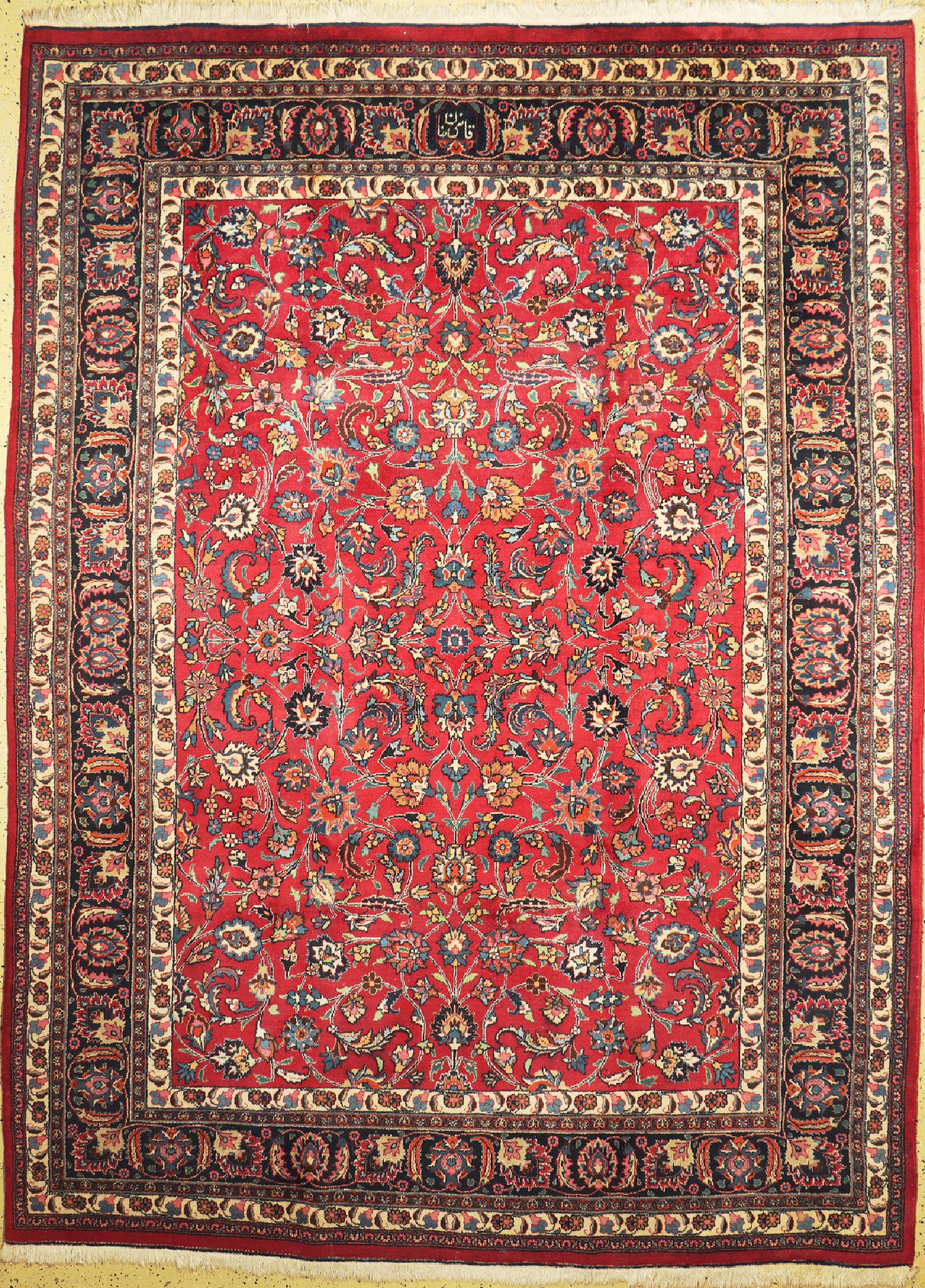 Mashhad old, signed, Persia, around 1960, woolon cotton (1 of 1)