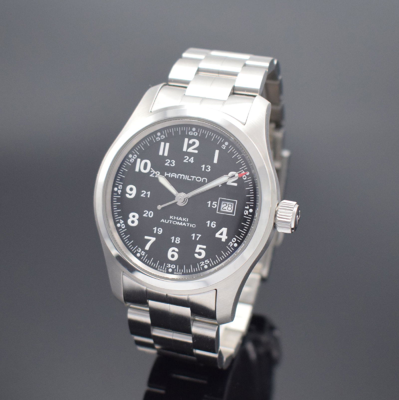 HAMILTON Khaki mint gents wristwatch in steel (1 of 7)