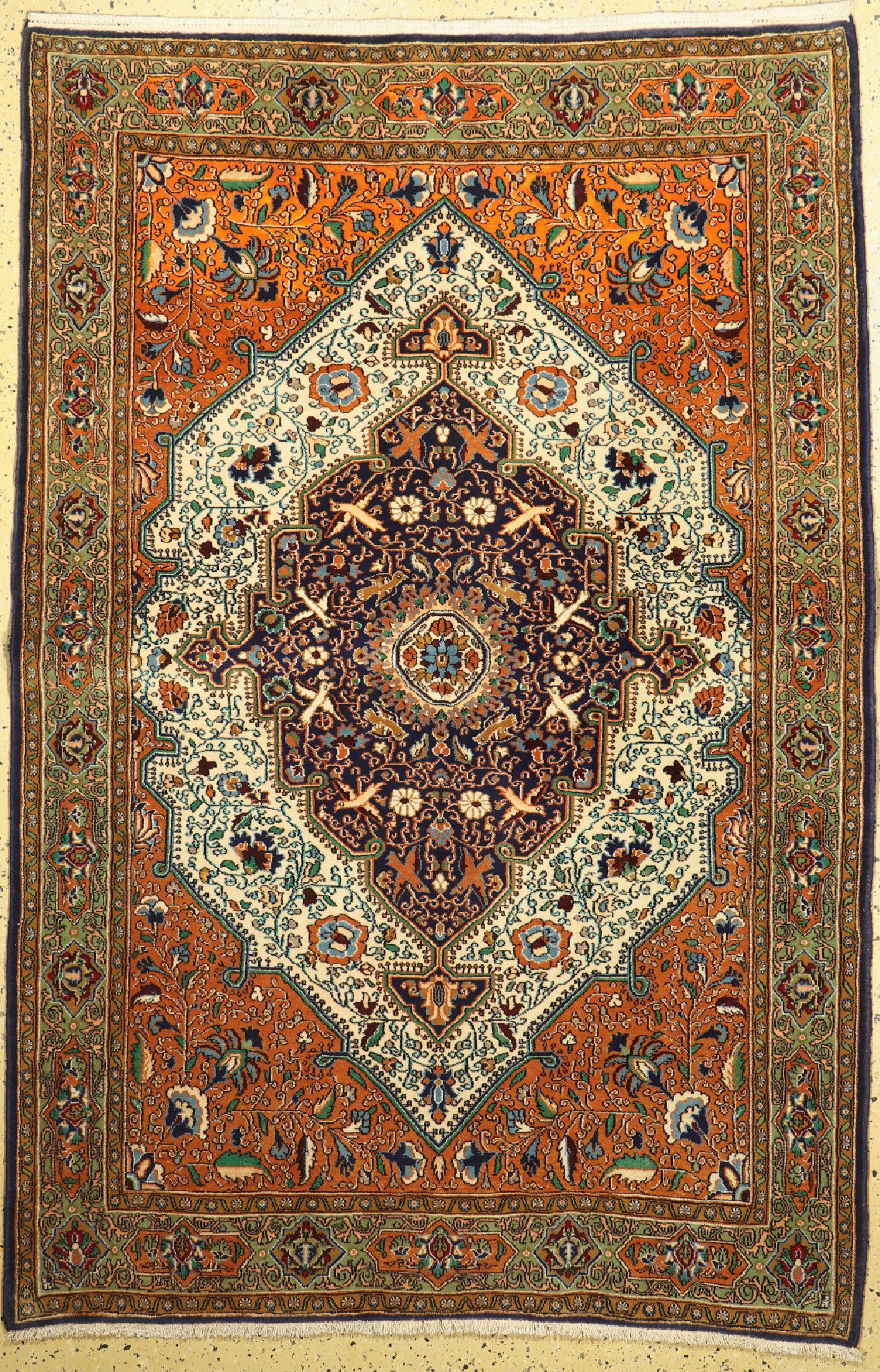 Qum old, Persia, around 1960, wool with silk, approx. 216 (1 of 1)