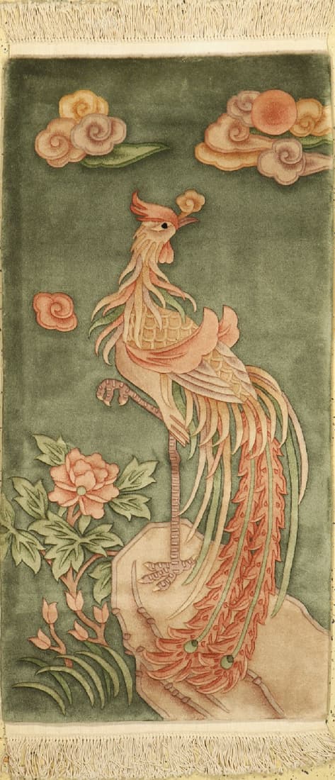 Aubusson carpet, China, approx. 40 years, woolon cotton: Aubusson carpet, China, approx. 40 years, woolon cotton, approx. 140 x 70 cm, condition: 1 .Rugs, Carpets & Flatweaves
