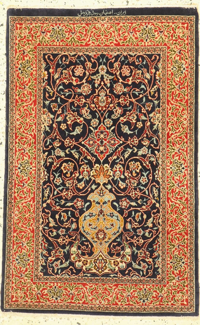 Isfahan fine signed, Persia, around 1960, corkwool on (1 of 1)