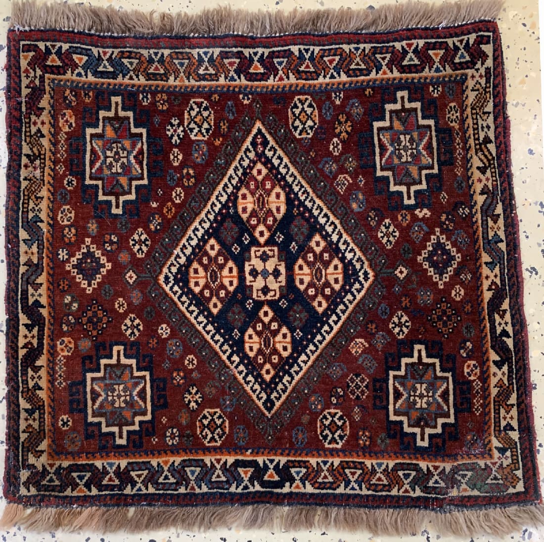 Antique Khamseh bag face, Persia, around 1900,wool on (1 of 1)