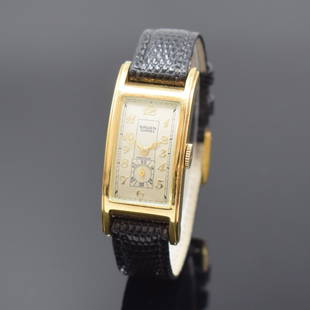 GRUEN Curvex Precision manual wound wristwatch: GRUEN Curvex Precision wristwatch, manual winding, Switzerland for USA 1940`s, two-piece construction 10k Gold Filled case, snap on case back, original winding crown, silvered dial with Arabic