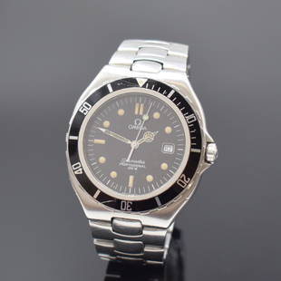 OMEGA Seamaster Professional 200 M gents wristwatch: OMEGA Seamaster Professional 200 M gents wristwatch reference 396 1041, Switzerland around 1990, quartz, stainless steel case including original bracelet with deployant clasp (logo missing) and diver