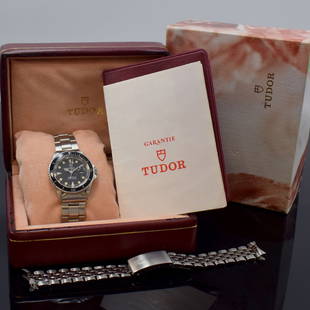 TUDOR Prince Oysterdate MINI-SUB wristwatch: TUDOR Prince Oysterdate MINI-SUB wristwatch reference 73090, Switzerland sold according to original certificate in August 1994, self winding, screwed down Rolex case in steel including steel-bracelet