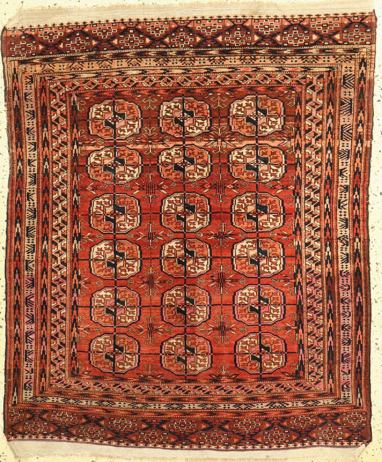 Tekke hearth rug, Turkmenistan, around 1920, wool on (1 of 1)
