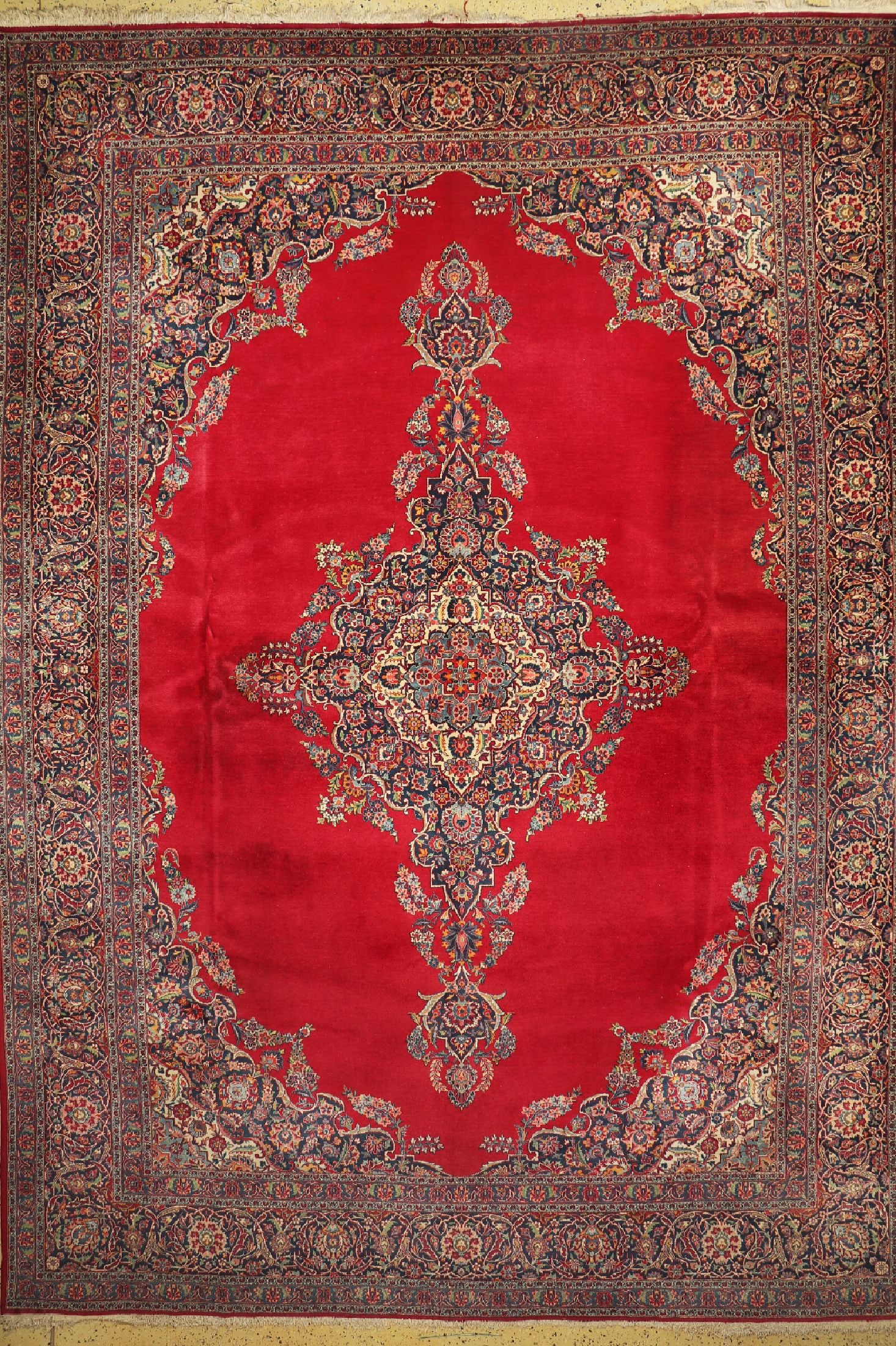 Kashan cork old, Persia, around 1960, corkwoolon cotton (1 of 1)