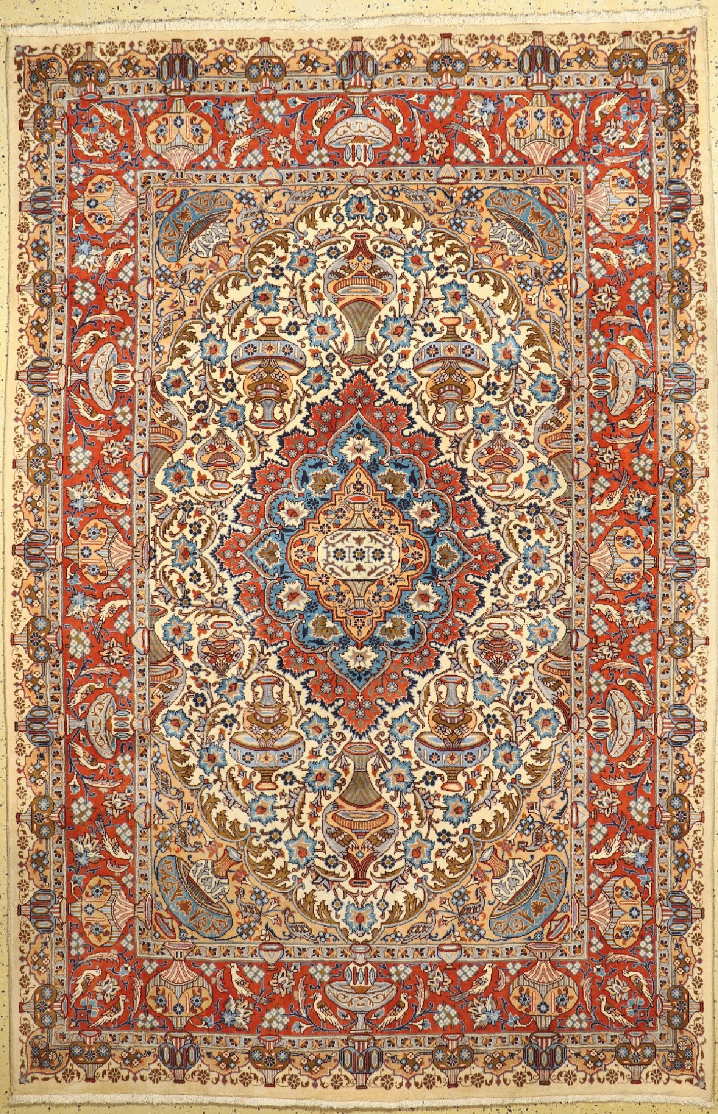 Kashmar, Persia, approx. 50 years, wool on cotton: Kashmar, Persia, approx. 50 years, wool on cotton, approx. 300 x 200 cm, cleaned, condition: 1-2. Rugs, Carpets & Flatweaves