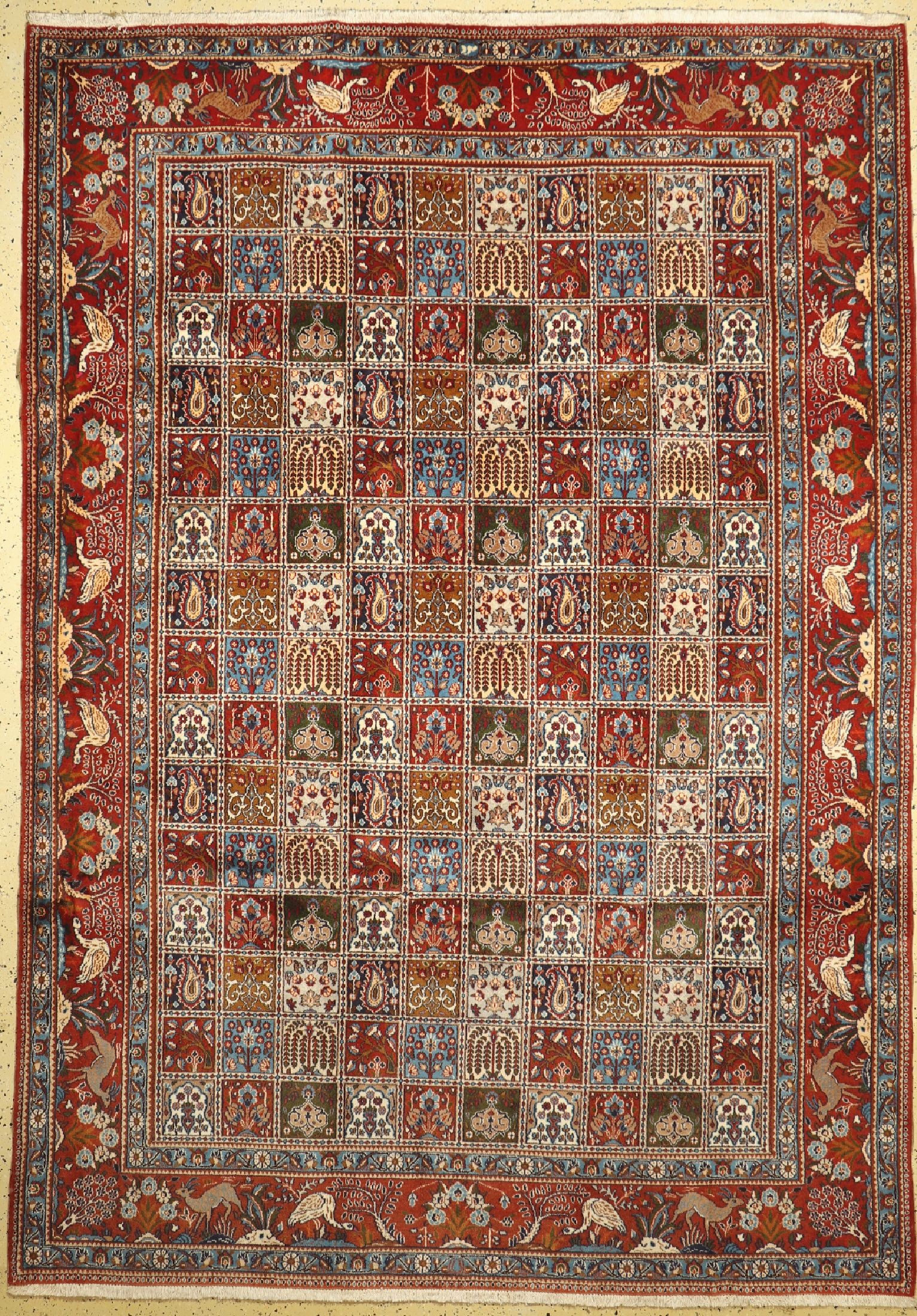 Moud fine, Persia, approx. 50 years, corkwool on cotton: Moud fine, Persia, approx. 50 years, corkwool on cotton, approx. 350 x 244 cm, condition: 1 -2. Rugs, Carpets & Flatweaves