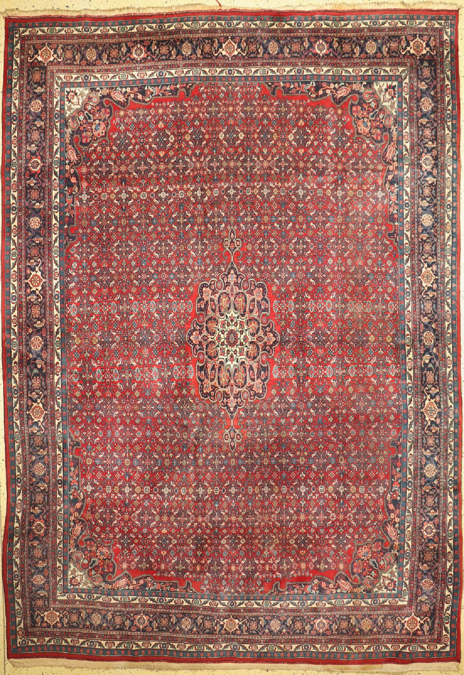Bijar old, Persia, around 1960, wool on cotton: Bijar old, Persia, around 1960, wool on cotton, approx. 380 x 265 cm, condition: 3. Rugs, Carpets & Flatweaves
