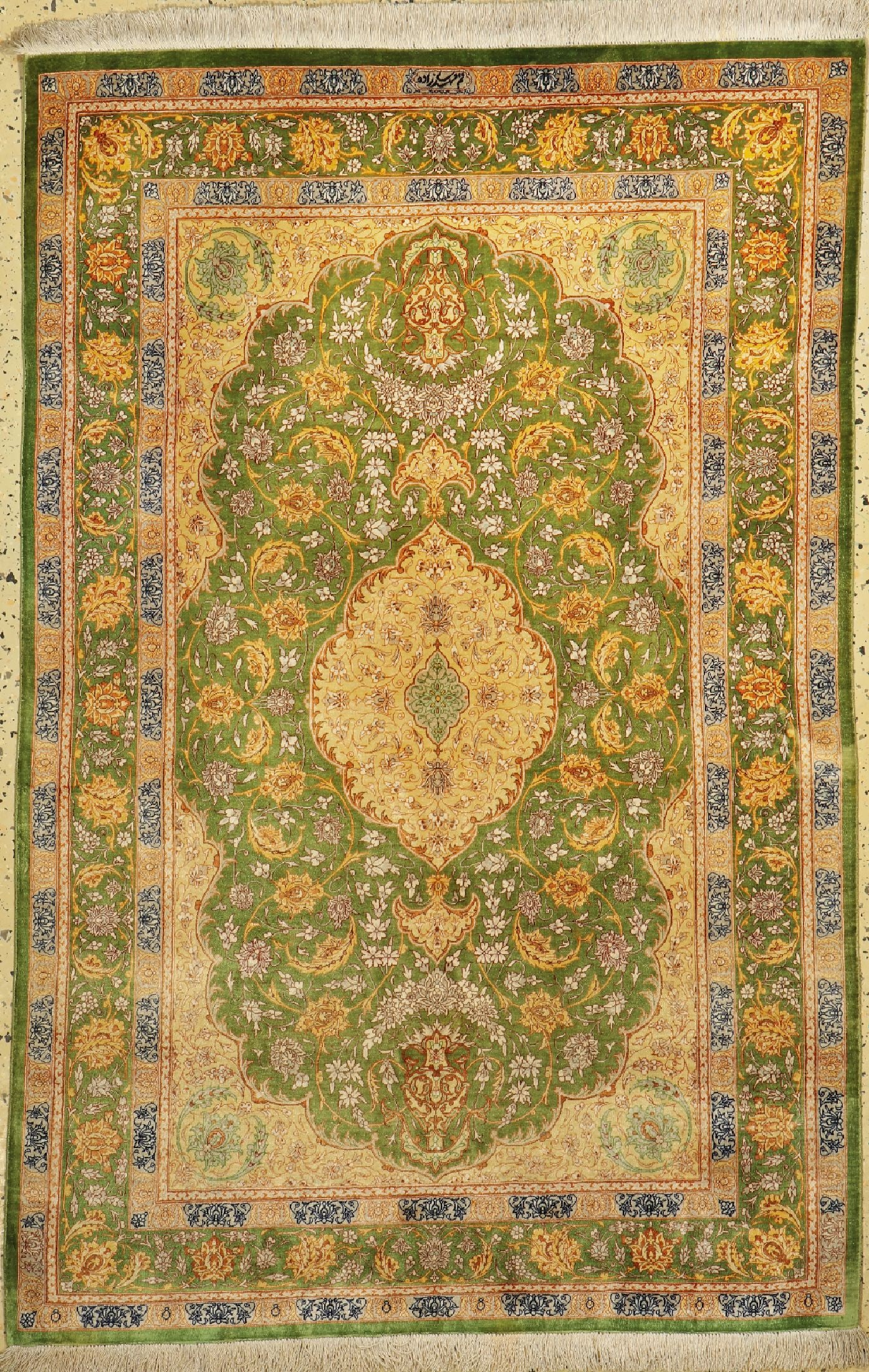 Qum silk fine, signed, Persia, approx. 50 years, pure (1 of 6)