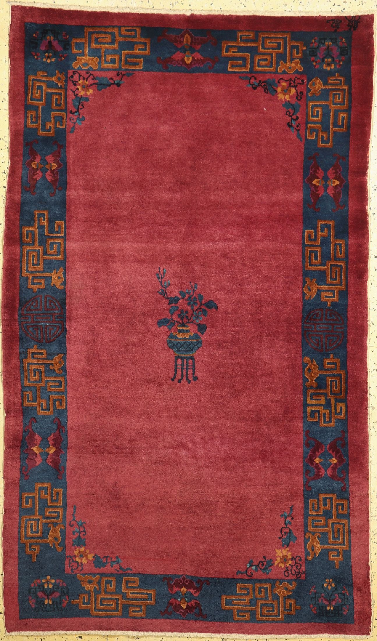 Peking antique, signed, China, around 1900, wool on (1 of 5)