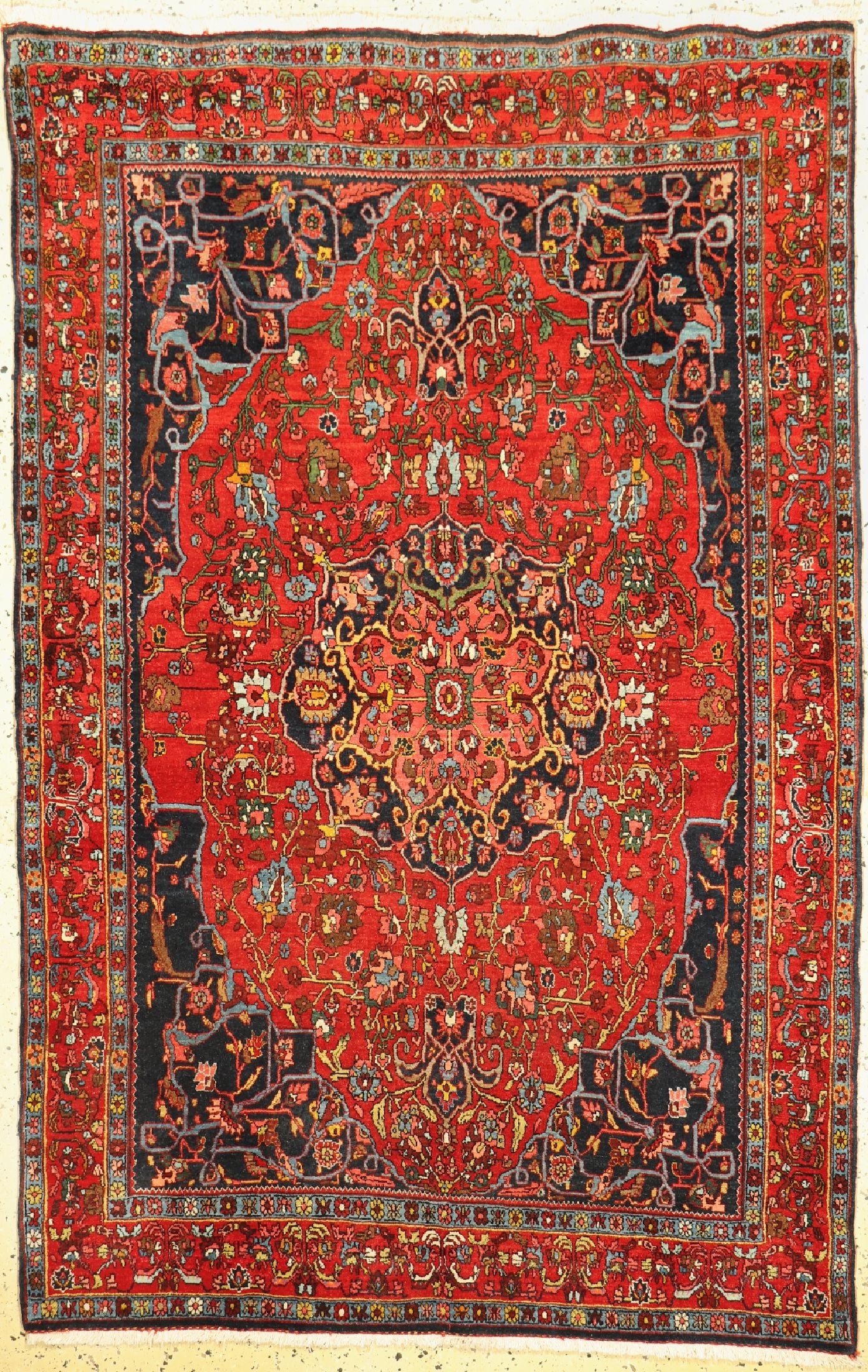 Antique Bijar, Persia, around 1920, wool on cotton (1 of 5)