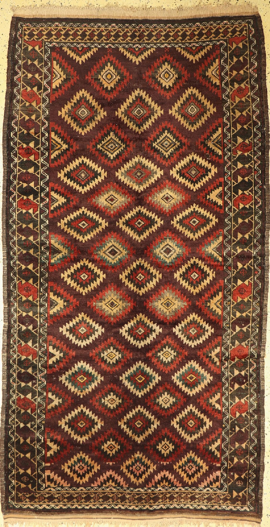 Baloch antique, Afghanistan, around 1900, woolon wool: Baloch antique, Afghanistan, around 1900, woolon wool, approx. 260 x 135 cm, condition: 4. Rugs, Carpets & Flatweaves
