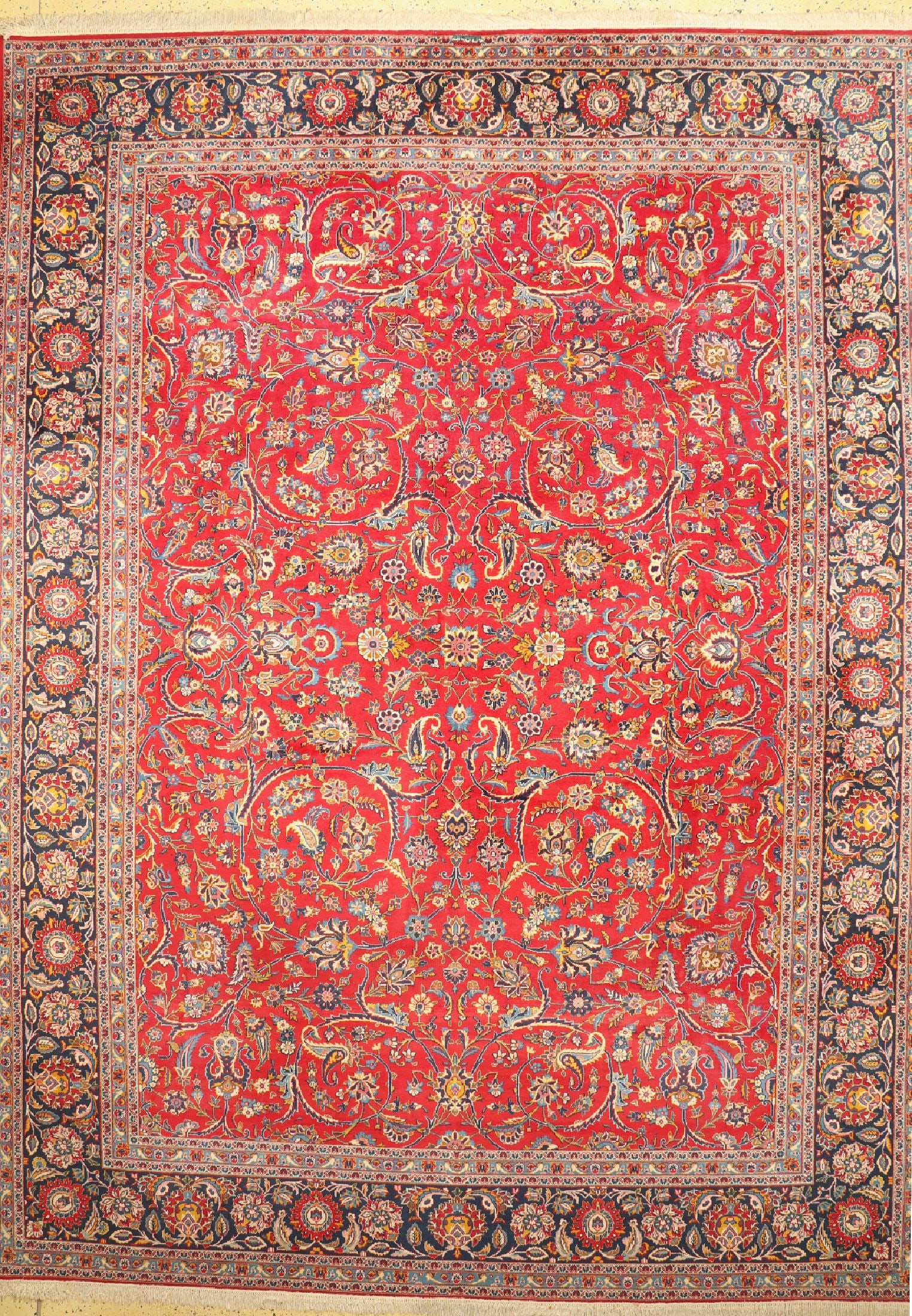 Kashan old Persia, signed (Ghotb), around 1950, wool (1 of 6)