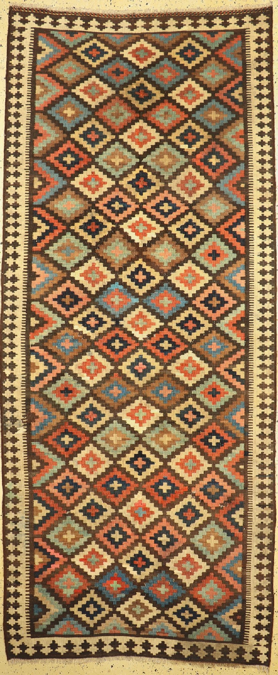 Bijar Kilim antique, Persia, around 1900, woolon cotton (1 of 5)