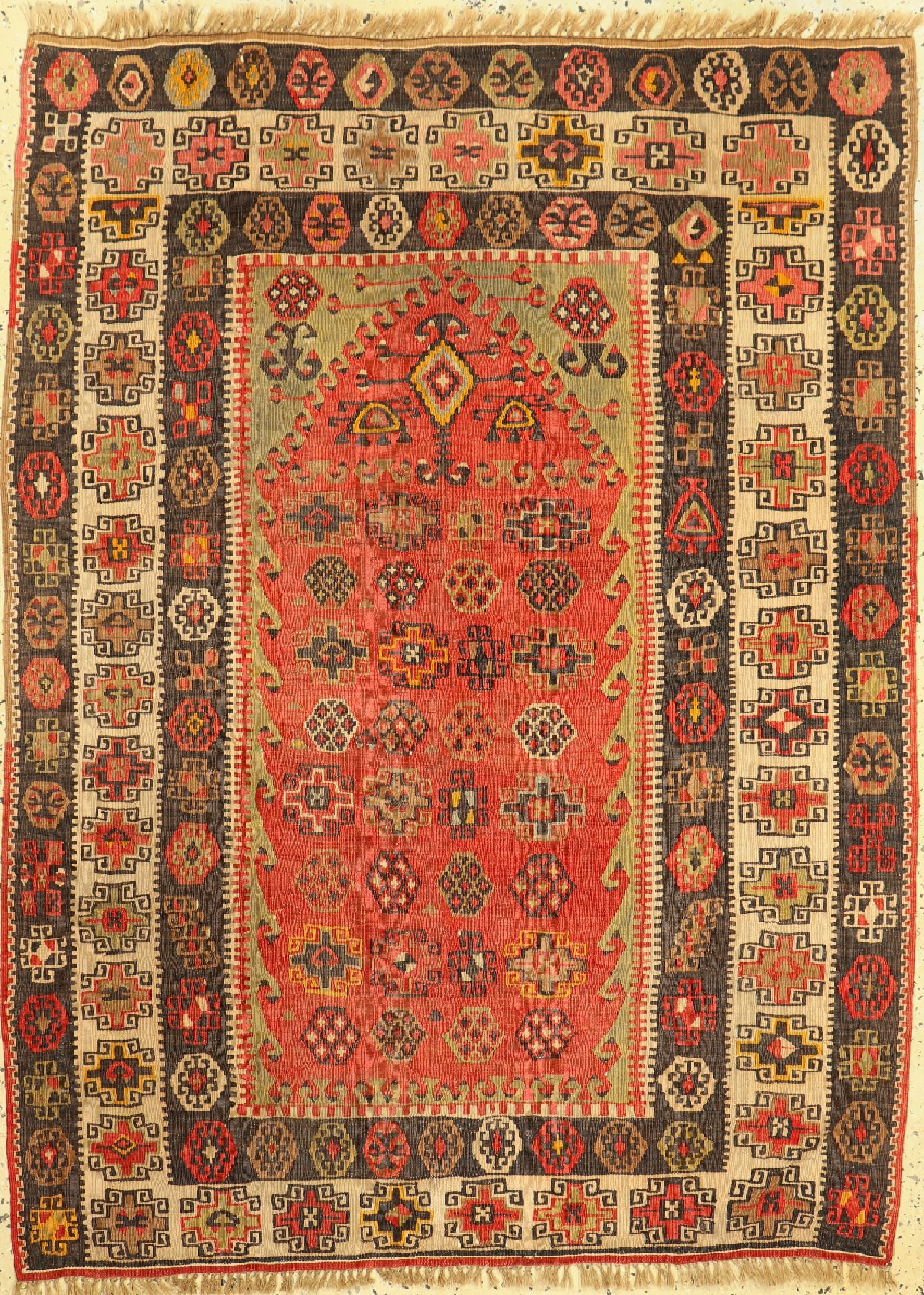 Anatol Kilim antique, Turkey, 19th century, wool on: Anatol Kilim antique, Turkey, 19th century, wool on wool, approx. 153 x 113 cm, condition:2. Rugs, Carpets & Flatweaves