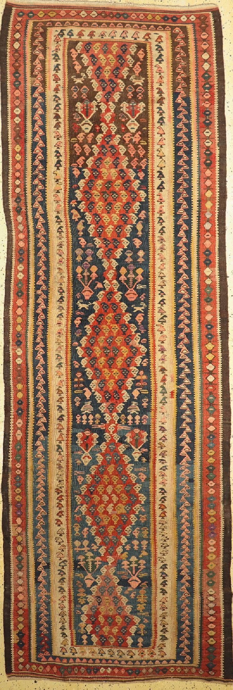 Bijar Kilim antique, Persia, around 1900, woolon cotton (1 of 6)