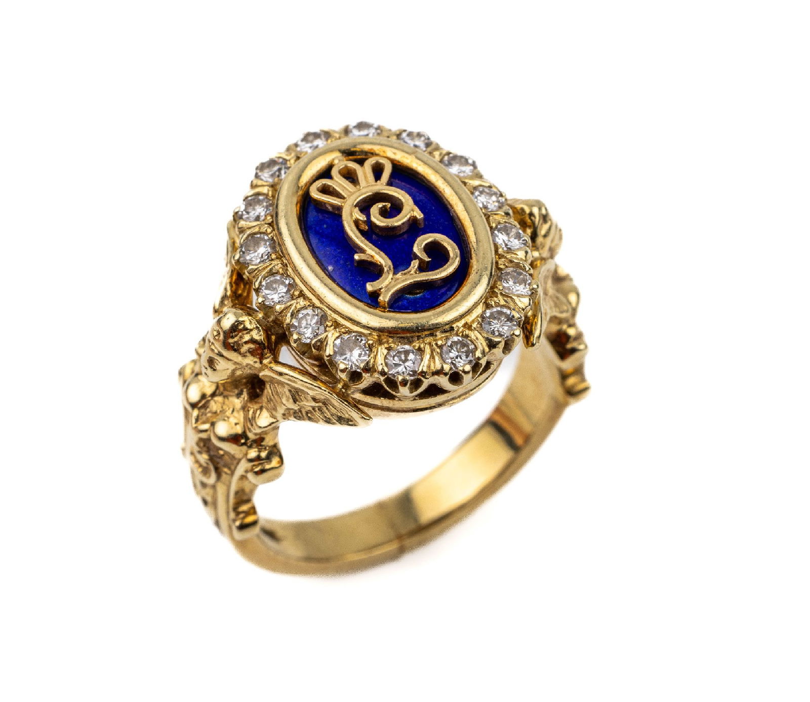 14 kt gold 'Queen Luise' brilliant ring (1 of 1)