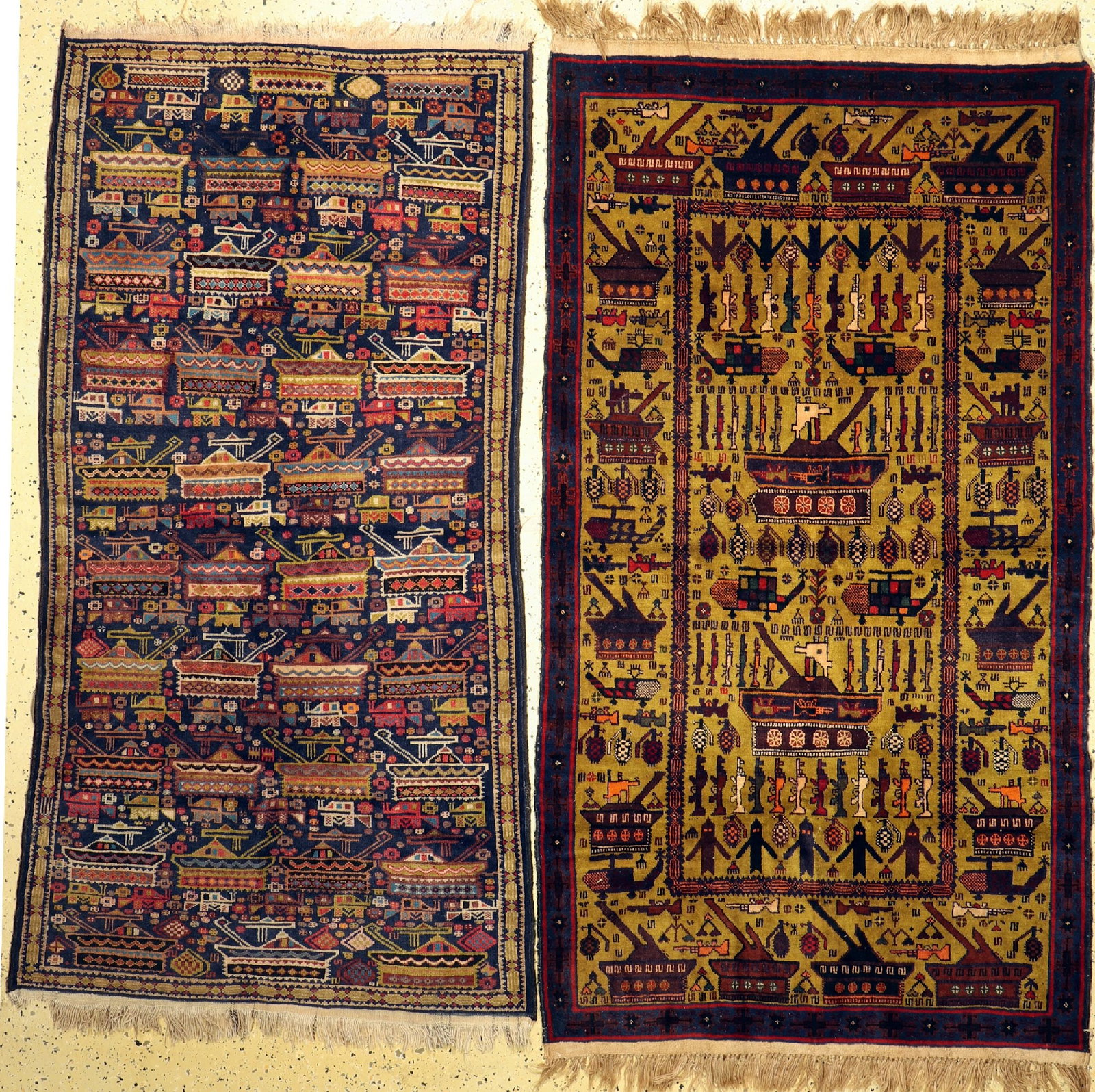Pair of Zakini#'War Carpet#', Afghanistan, approx. 50 (1 of 7)