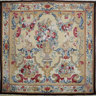 Tapestry, China, approx. 30 years, wool on cotton: Tapestry, China, approx. 30 years, wool on cotton, approx. 208 x 207 cm, condition: 1. Rugs, Carpets & Flatweaves